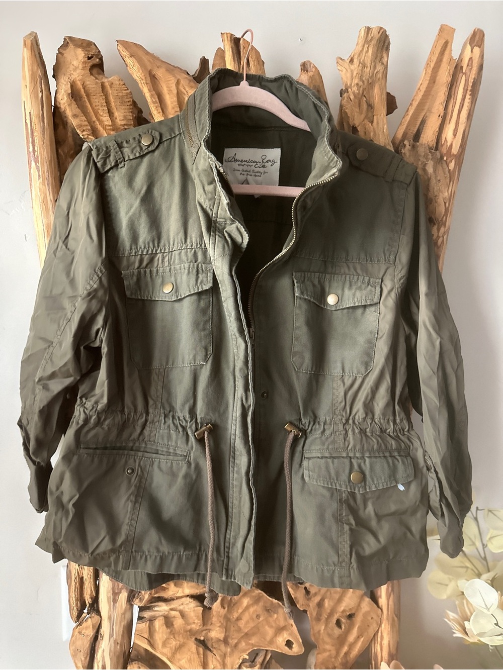 American Rag Military-Style Olive Green Utility Jacket